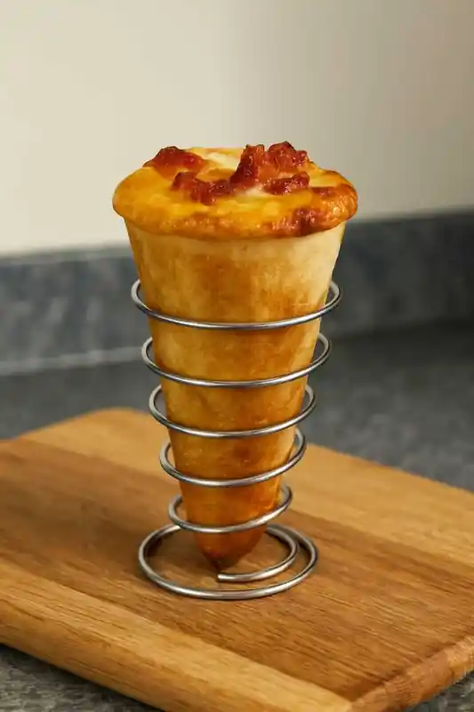 Pizza cone filled with toppings